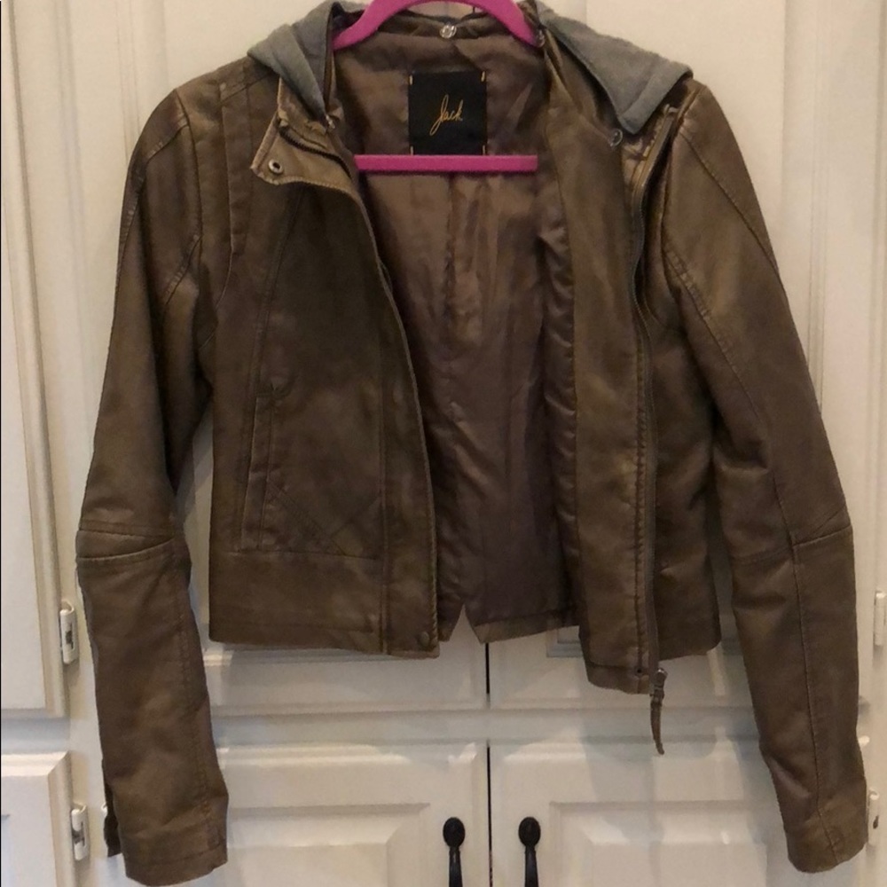 Jack by BB Dakota vegan leather jacket with hood